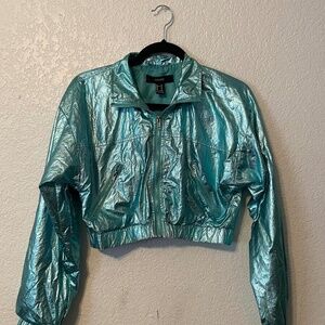 Forever 21 Cropped Metallic Jacket